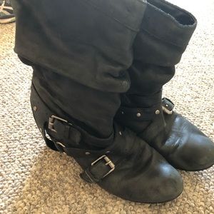Brazilian leather vintage heel boots